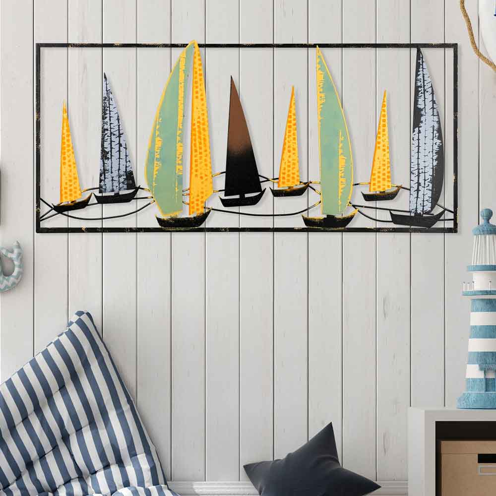 Parklane Metal Sails in Silhouette Wall Art in Multicolour