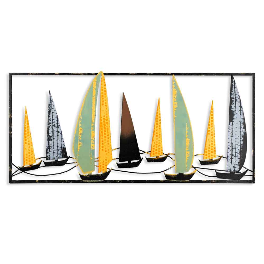 Parklane Metal Sails in Silhouette Wall Art in Multicolour