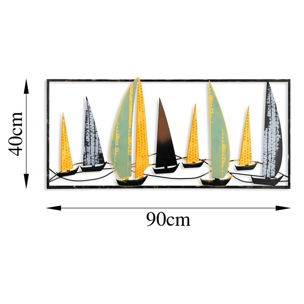 Parklane Metal Sails in Silhouette Wall Art in Multicolour