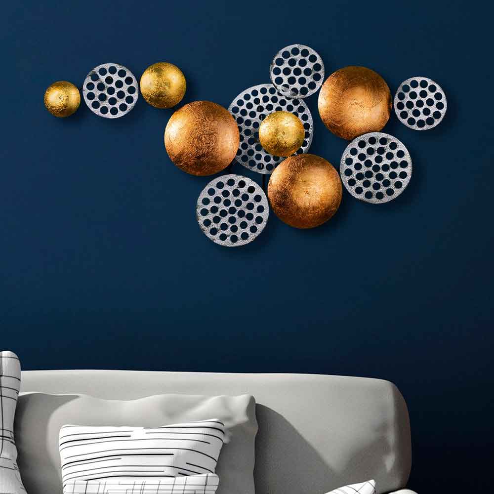 Parklane Metal Solaris Orbital Wall Art in Silver and Copper