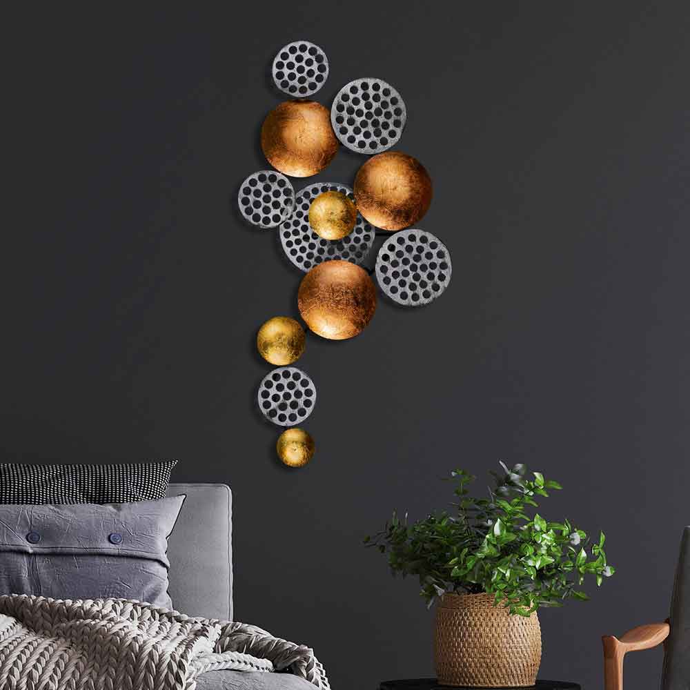 Parklane Metal Solaris Orbital Wall Art in Silver and Copper