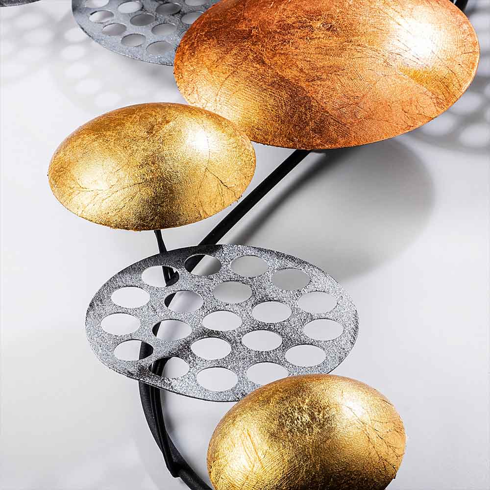 Parklane Metal Solaris Orbital Wall Art in Silver and Copper