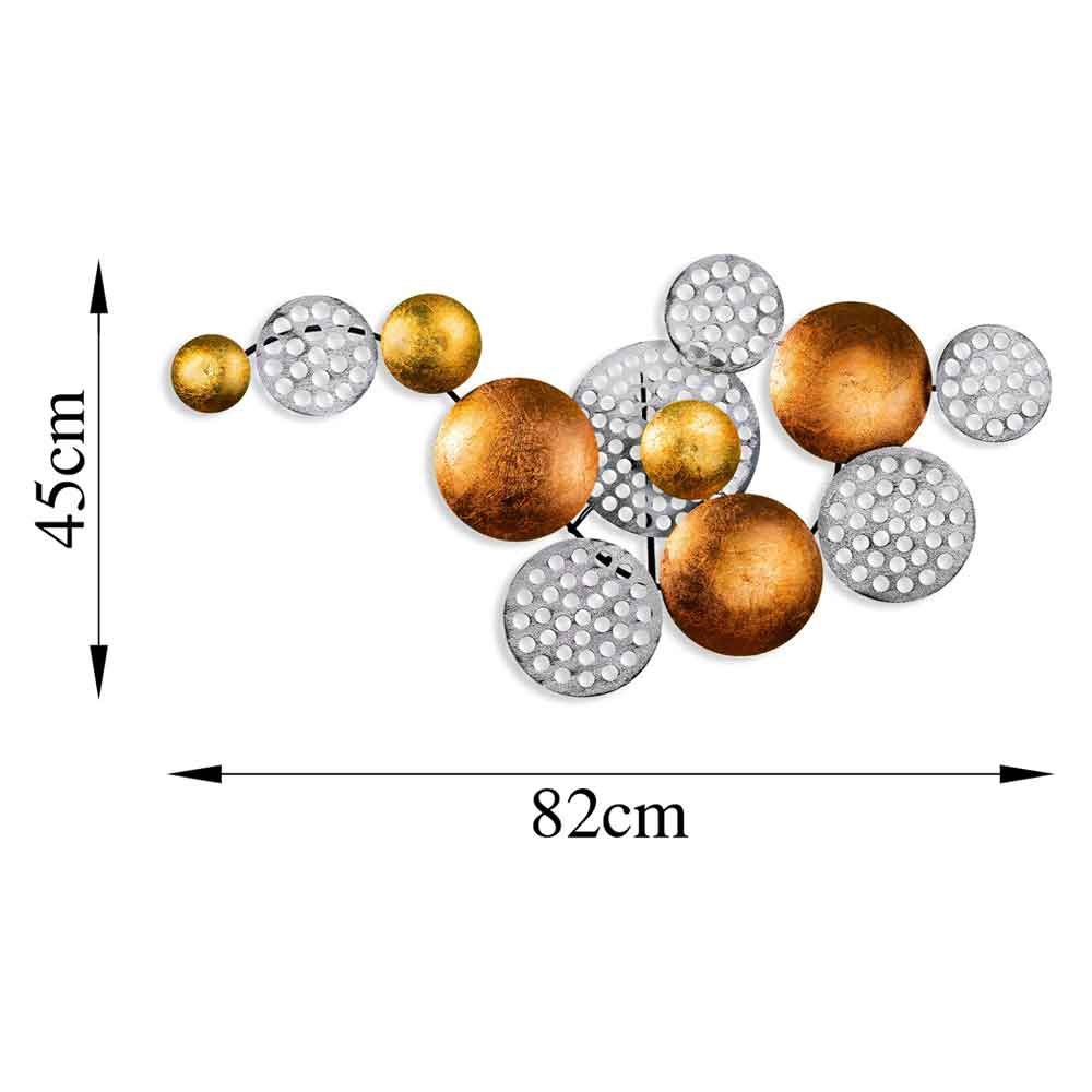 Parklane Metal Solaris Orbital Wall Art in Silver and Copper