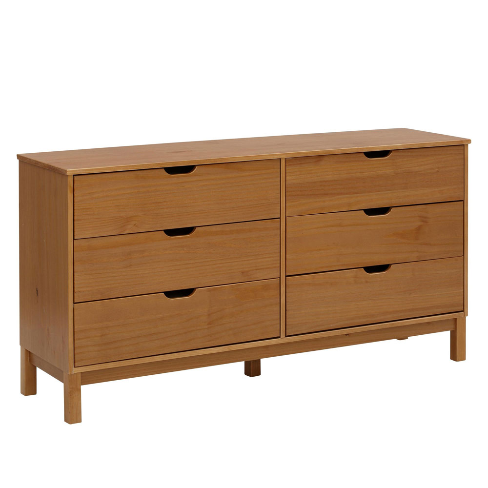 Parklane Wooden Chest Of 6 Drawers in Natural