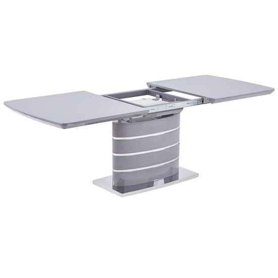 Parley Extending High Gloss Dining Table In Grey_2
