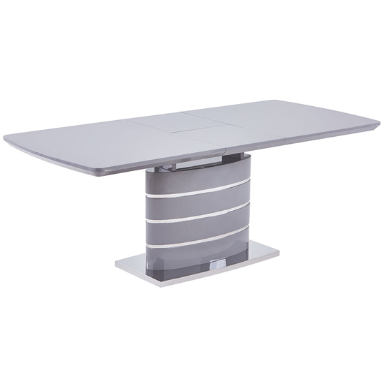 Parley Extending High Gloss Dining Table In Grey_3