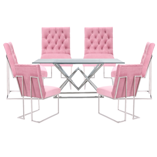 Sarah Extending Glass Dining Table With 6 Romeo Chair Fif Sarah Extending Glass Dining Table With, Sarah Extending Glass Dining Table With 6 Romeo Chairs