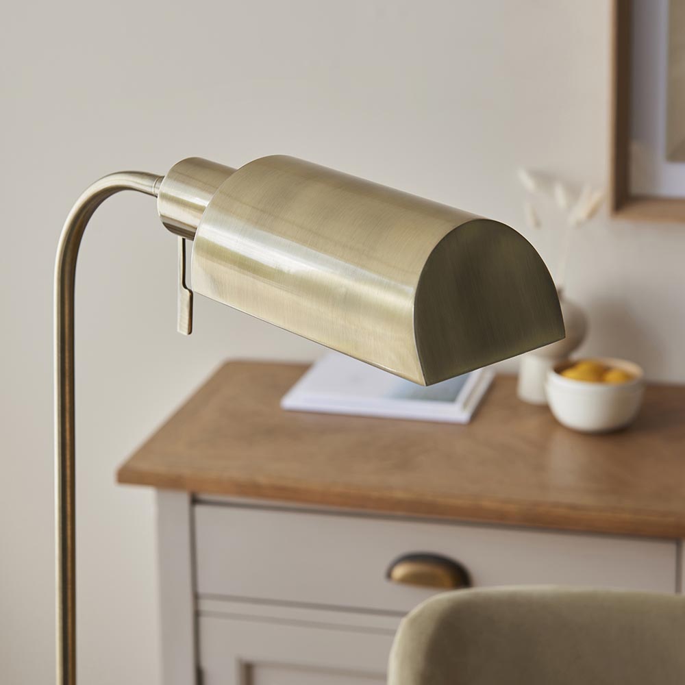 Parma Metal Floor Light In Antique Brass