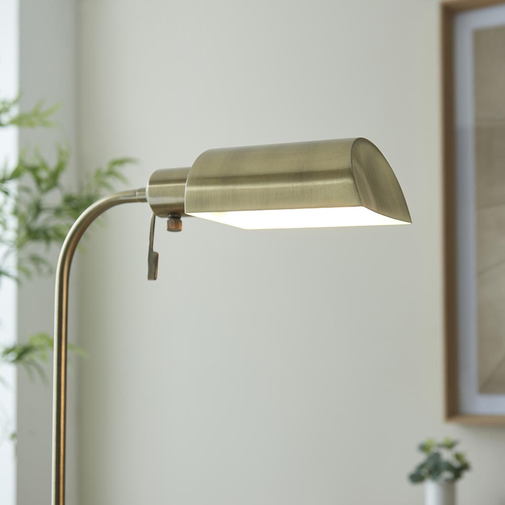 Parma Metal Floor Light In Antique Brass