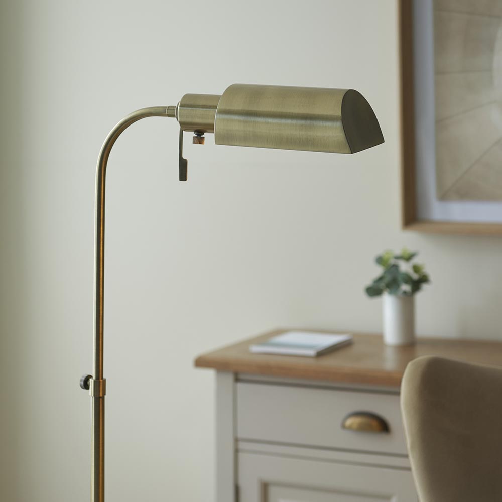 Parma Metal Floor Light In Antique Brass