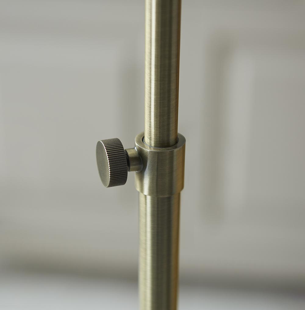 Parma Opal Glass Floor Light In Antique Brass