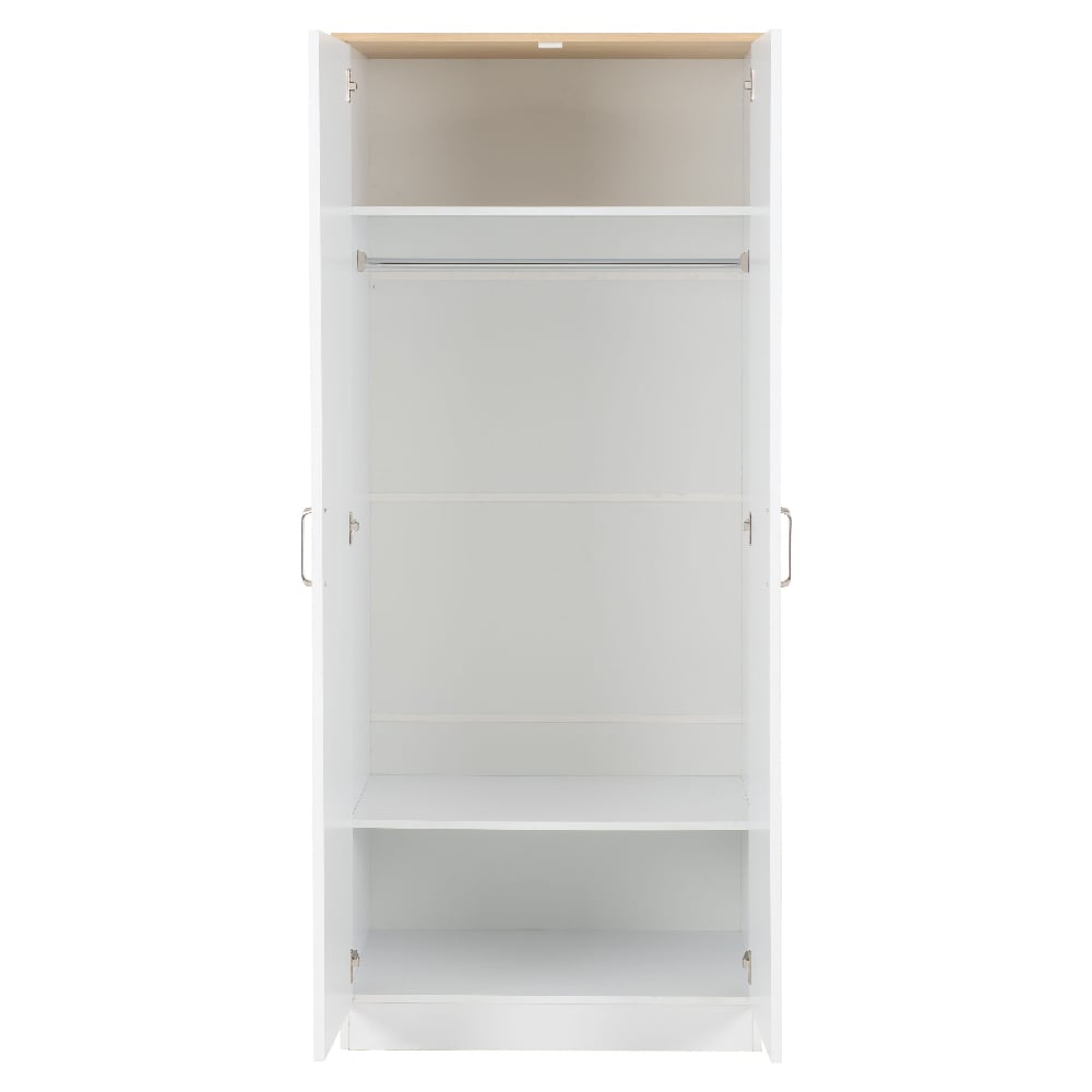 Parnu Wooden Bedroom Furniture Set With 2 Doors In White And Oak
