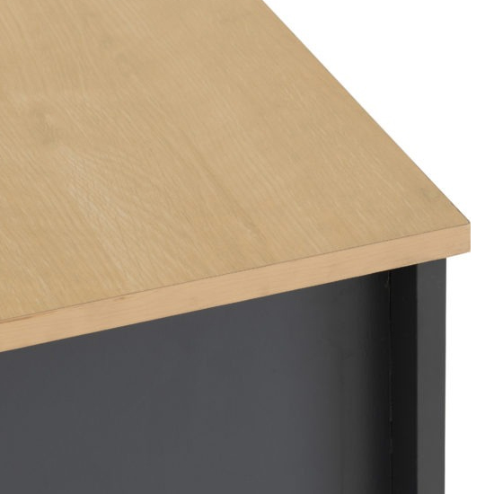 Parnu Wooden Bedside Cabinet With 2 Drawers In Grey And Oak