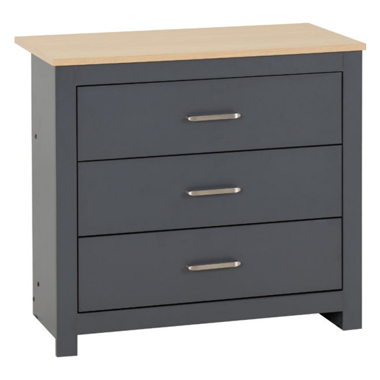 Parnu Wooden Chest Of 3 Drawers In Grey And Oak