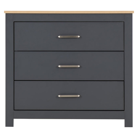 Parnu Wooden Chest Of 3 Drawers In Grey And Oak