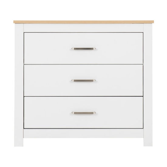 Parnu Wooden Chest Of 3 Drawers In White And Oak