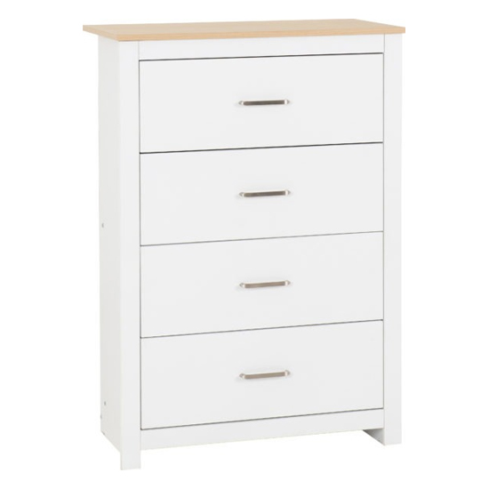 Parnu Wooden Chest Of 4 Drawers In White And Oak