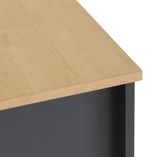 Parnu Wooden Chest Of 5 Drawers In Grey And Oak