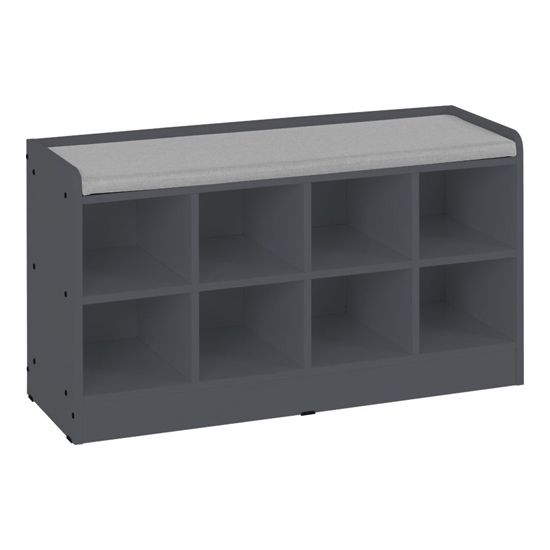 Parnu Shoe Storage Bench In Grey With Steel Fabric Seat