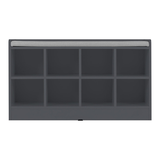 Parnu Shoe Storage Bench In Grey With Steel Fabric Seat
