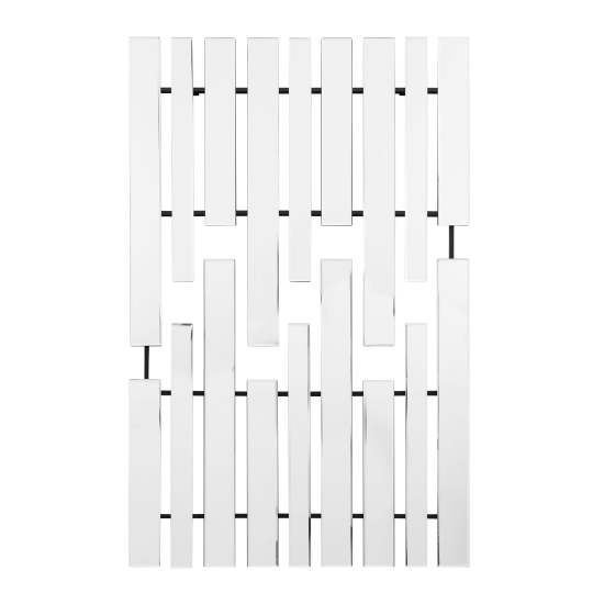 Parole Bevelled Wall Mirror In Silver Iron Frame