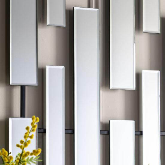 Parole Bevelled Wall Mirror In Silver Iron Frame
