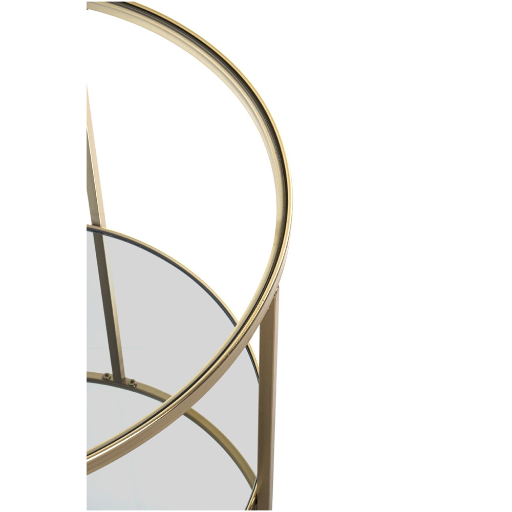 Parowan Small Mirrored Round End Table With Gold Steel Frame