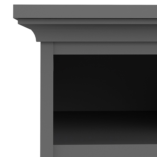 Paroya Wooden 2 Drawers Bedside Cabinet In Matt Grey