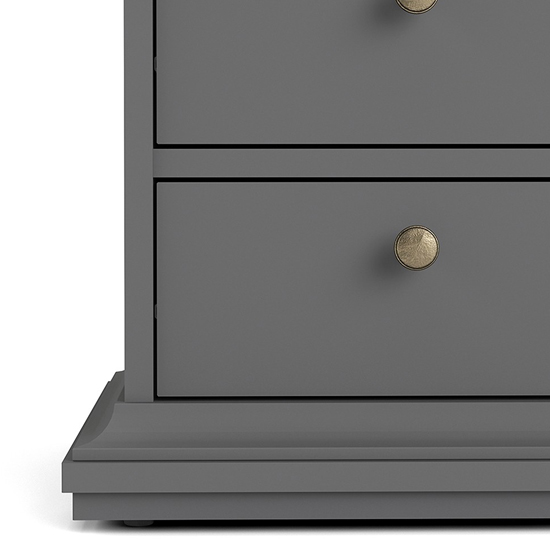 Paroya Wooden 2 Drawers Bedside Cabinet In Matt Grey