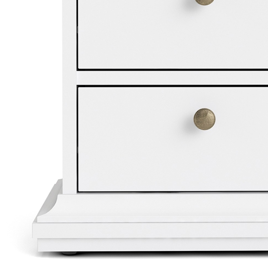 Paroya Wooden 2 Drawers Bedside Cabinet In White