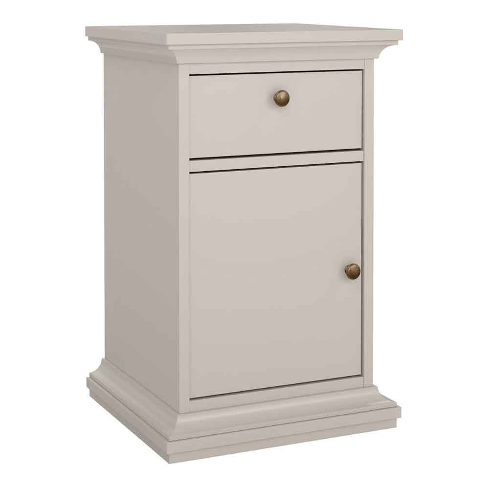 Paroya Wooden Bedside Cabinet with 1 Door 1 Drawer in Cashmere
