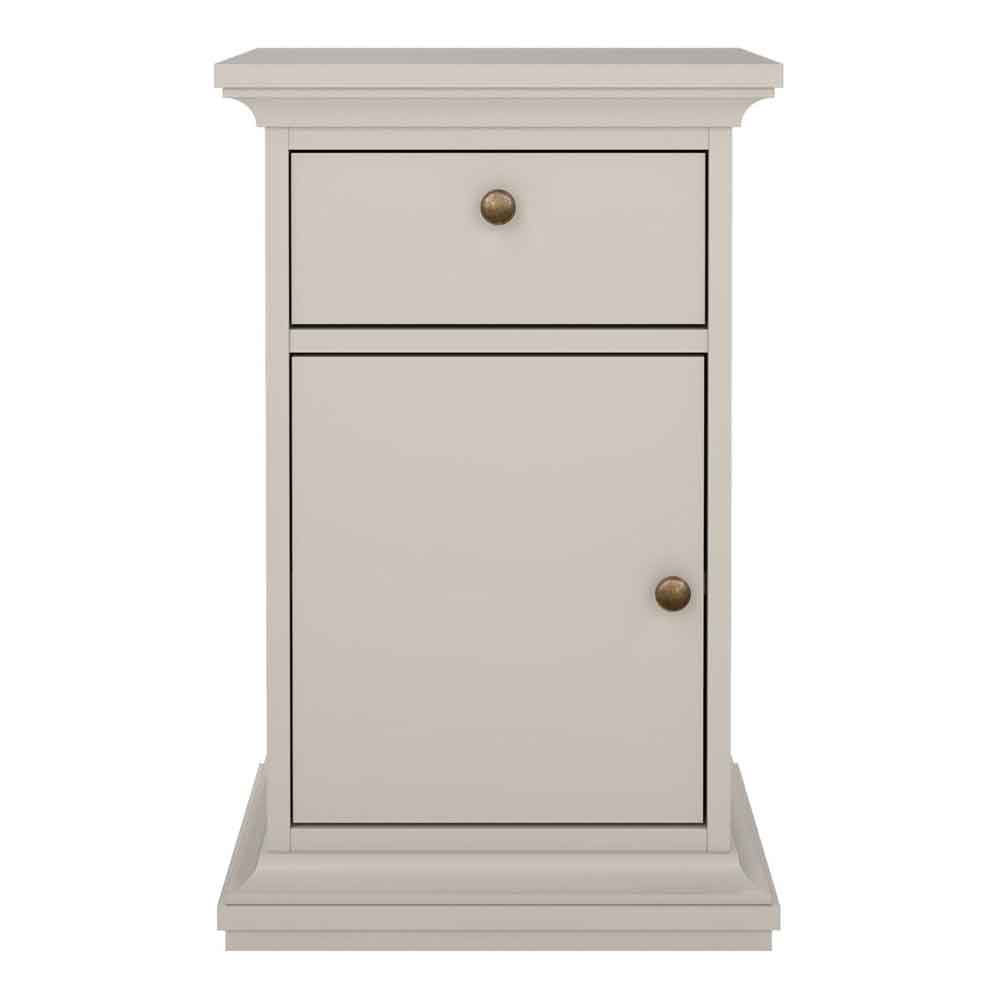 Paroya Wooden Bedside Cabinet with 1 Door 1 Drawer in Cashmere