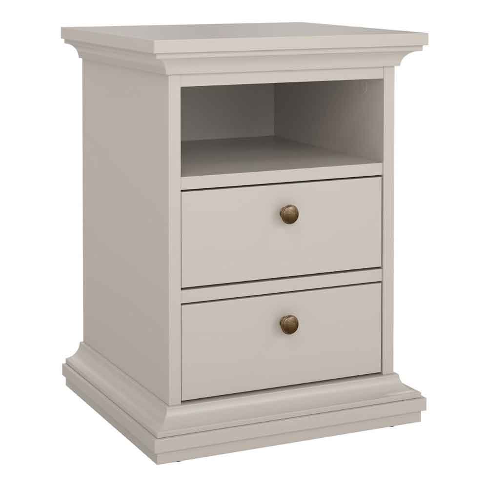 Paroya Wooden Bedside Cabinet with 2 Drawers in Cashmere