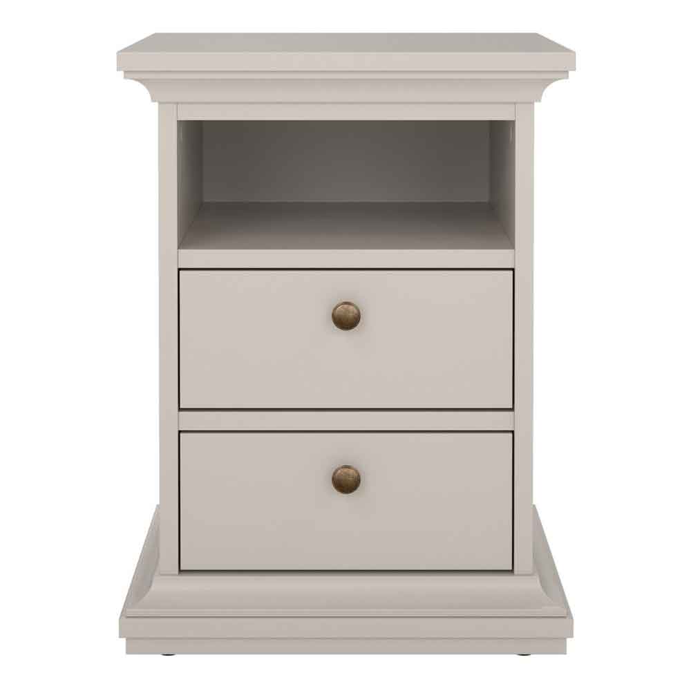 Paroya Wooden Bedside Cabinet with 2 Drawers in Cashmere