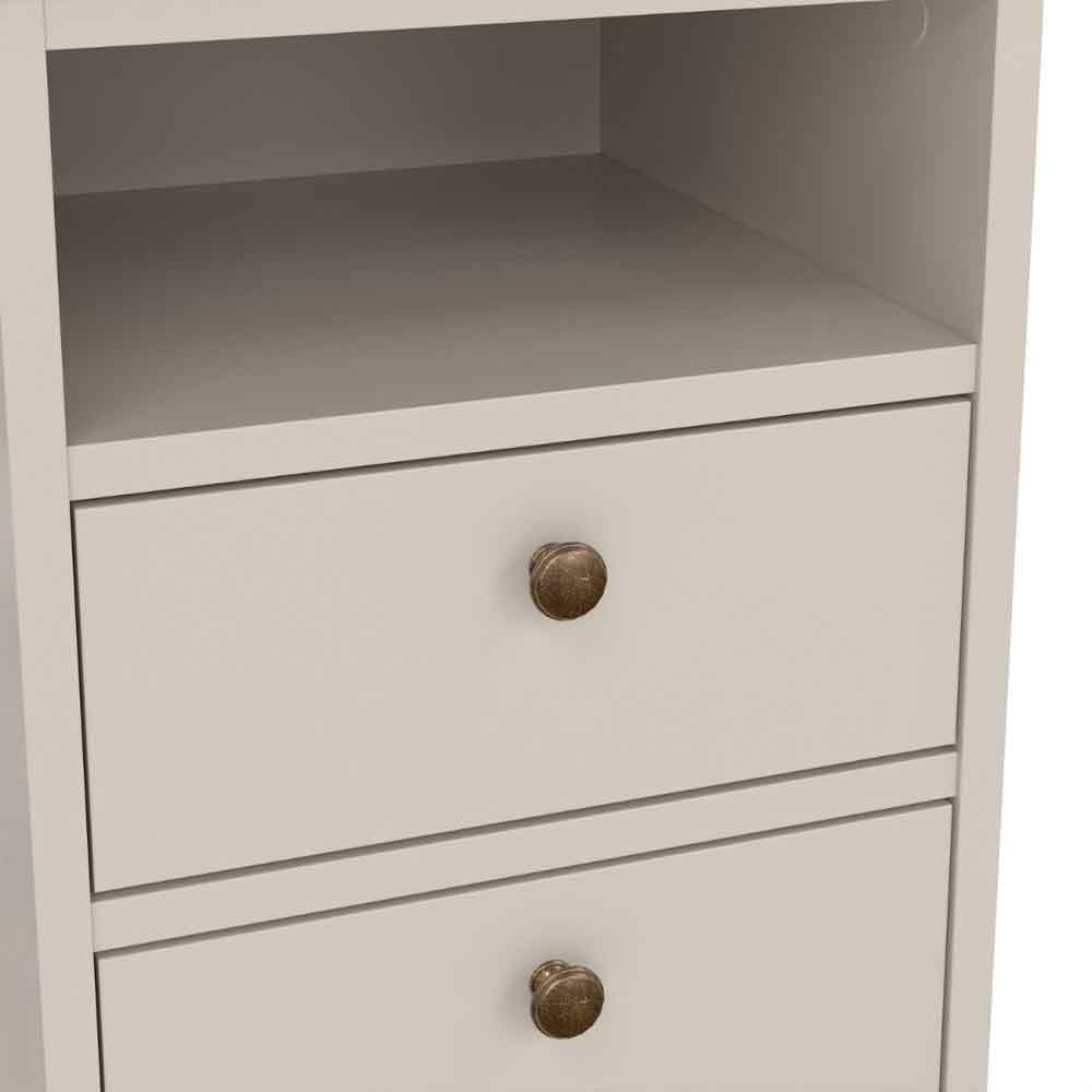Paroya Wooden Bedside Cabinet with 2 Drawers in Cashmere