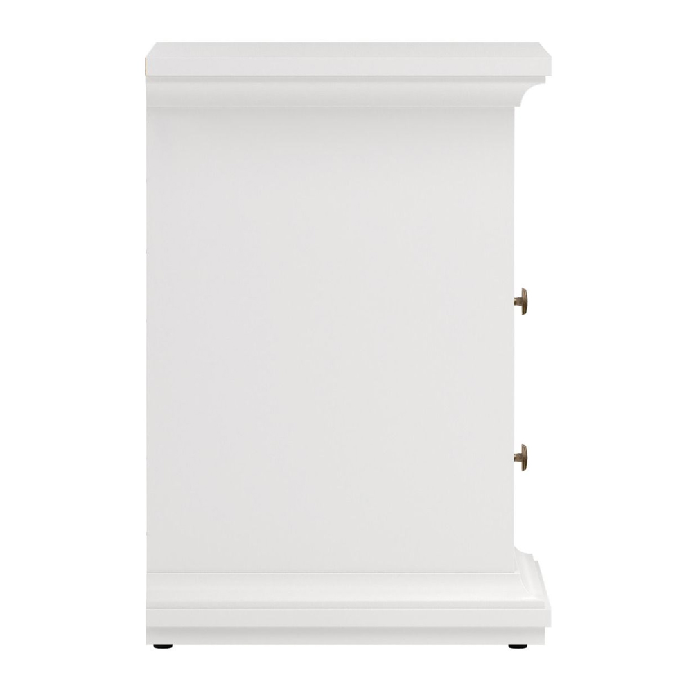 Paroya Wooden Bedside Cabinet with 2 Drawers In White