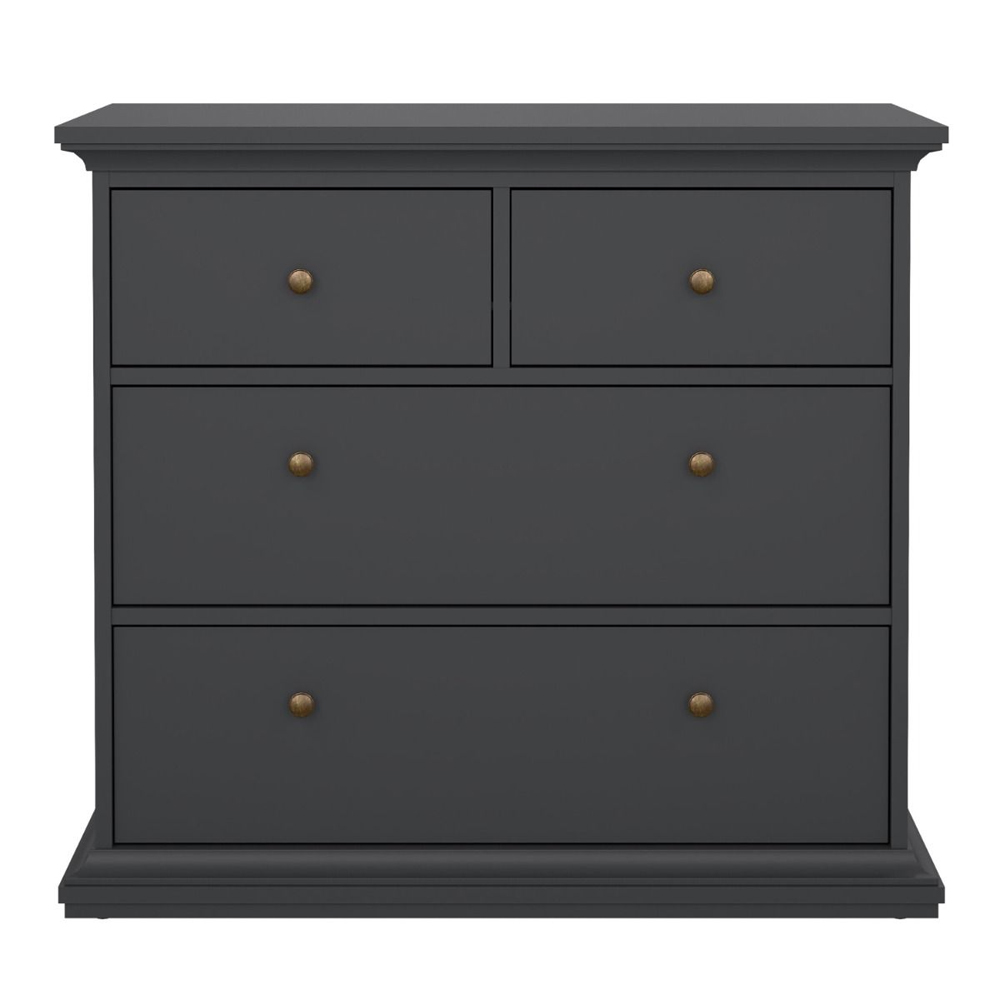 Paroya Wooden Chest Of 4 Drawers In Matt Grey