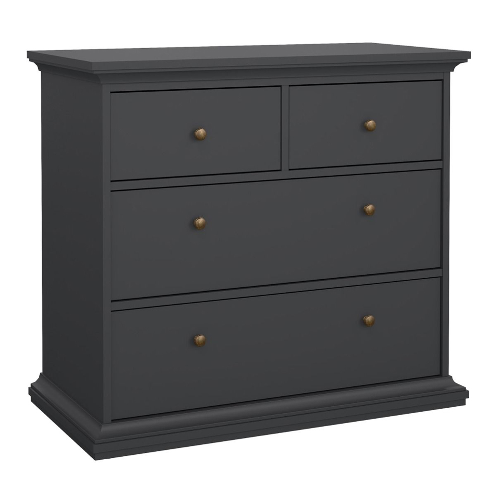 Paroya Wooden Chest Of 4 Drawers In Matt Grey
