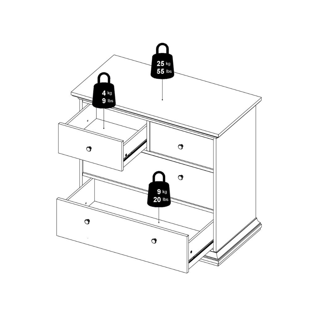 Paroya Wooden Chest Of 4 Drawers In Matt Grey
