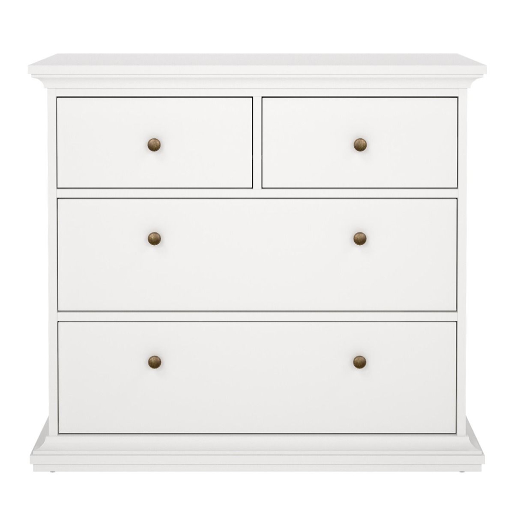 Paroya Wooden Chest Of 4 Drawers In White