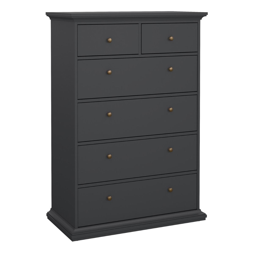 Paroya Wooden Chest Of 6 Drawers In Matt Grey