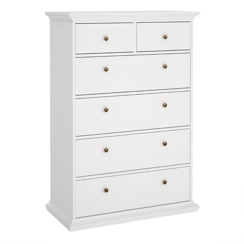 Paroya Wooden Chest Of 6 Drawers In White