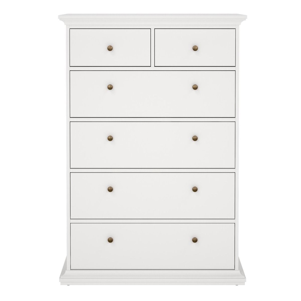 Paroya Wooden Chest Of 6 Drawers In White