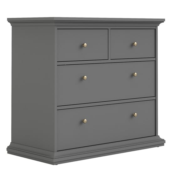 Paroya Wooden Chest Of 4 Drawers In Matt Grey