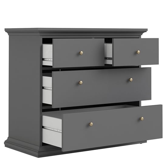 Paroya Wooden Chest Of 4 Drawers In Matt Grey