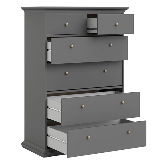 Paroya Wooden Chest Of 6 Drawers In Matt Grey