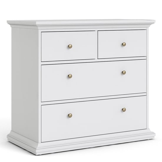 Paroya Wooden Chest Of 4 Drawers In White