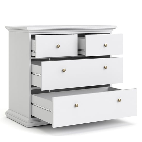 Paroya Wooden Chest Of 4 Drawers In White
