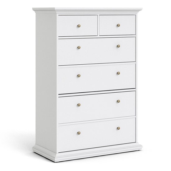 Paroya Wooden Chest Of 6 Drawers In White