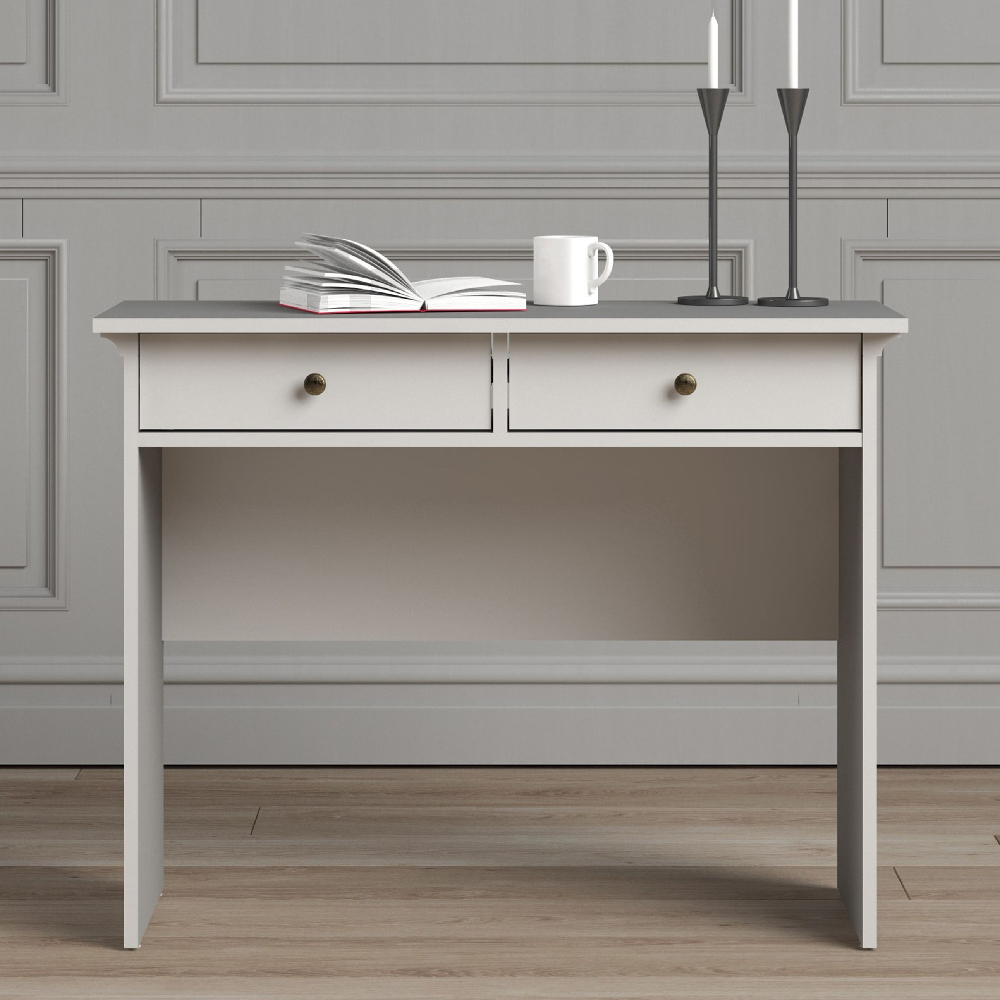 Read more about Paroya wooden console table with 2 drawers in white